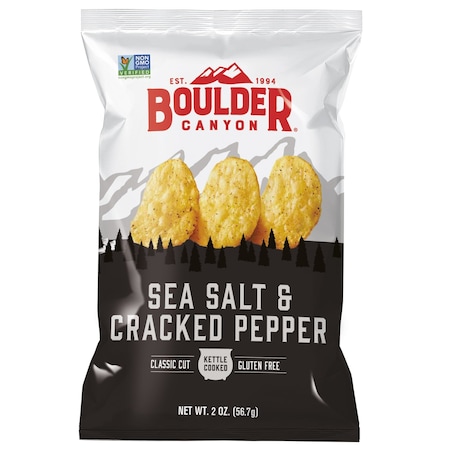 Boulder Canyon Boulder Canyon Sea Salt & Cracked Pepper Chips 2 oz Bagged 527693